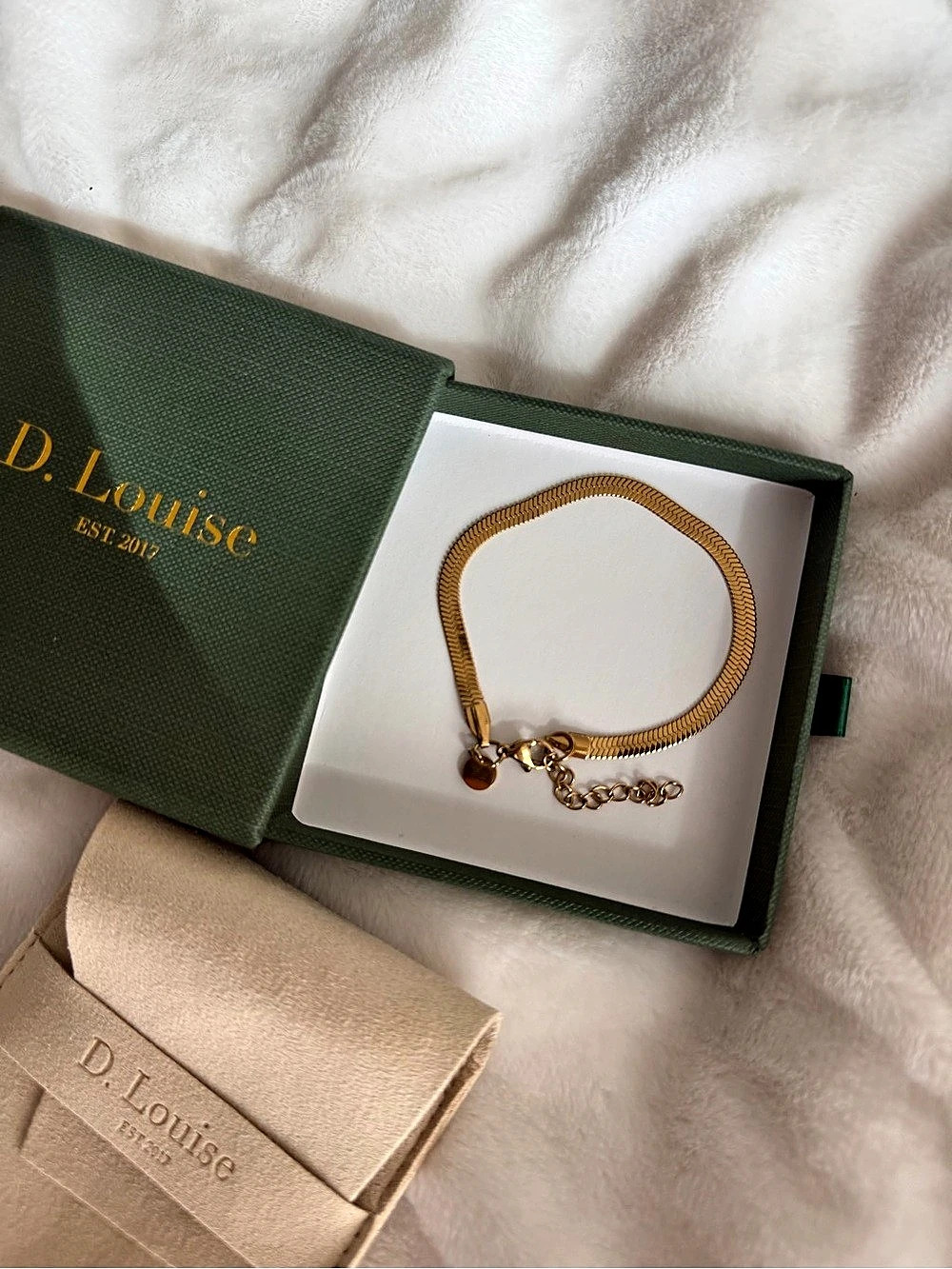 D. Louise Essentials Herringbone Gold Bracelet